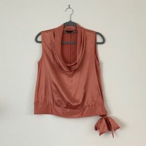 Banana Republic peach, cowl neck, sleeveless blouse